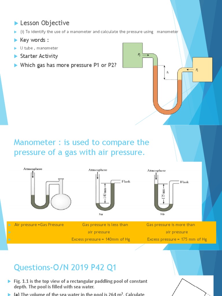 Using Manometers to Calculate Gas Pressures PDF