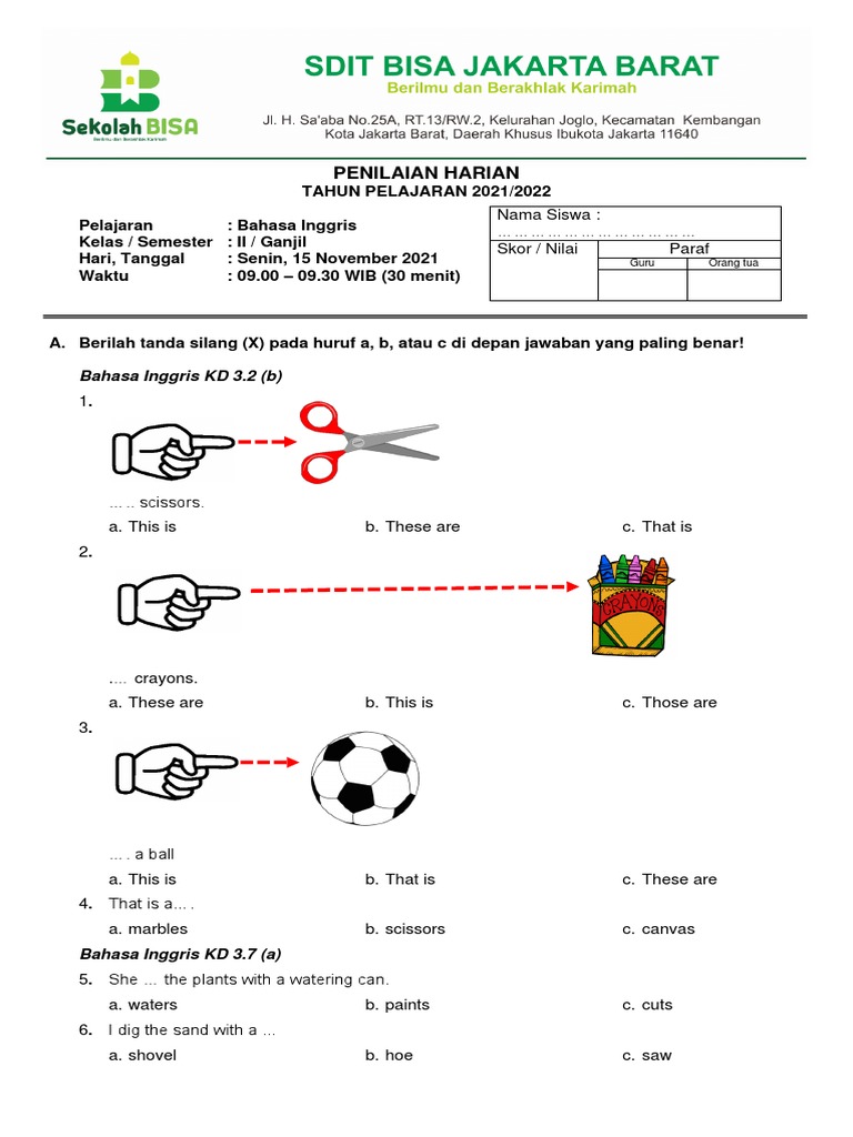 Soal Ph 2 Bahasa Inggris Kelas 2 Pdf Tools Cutting