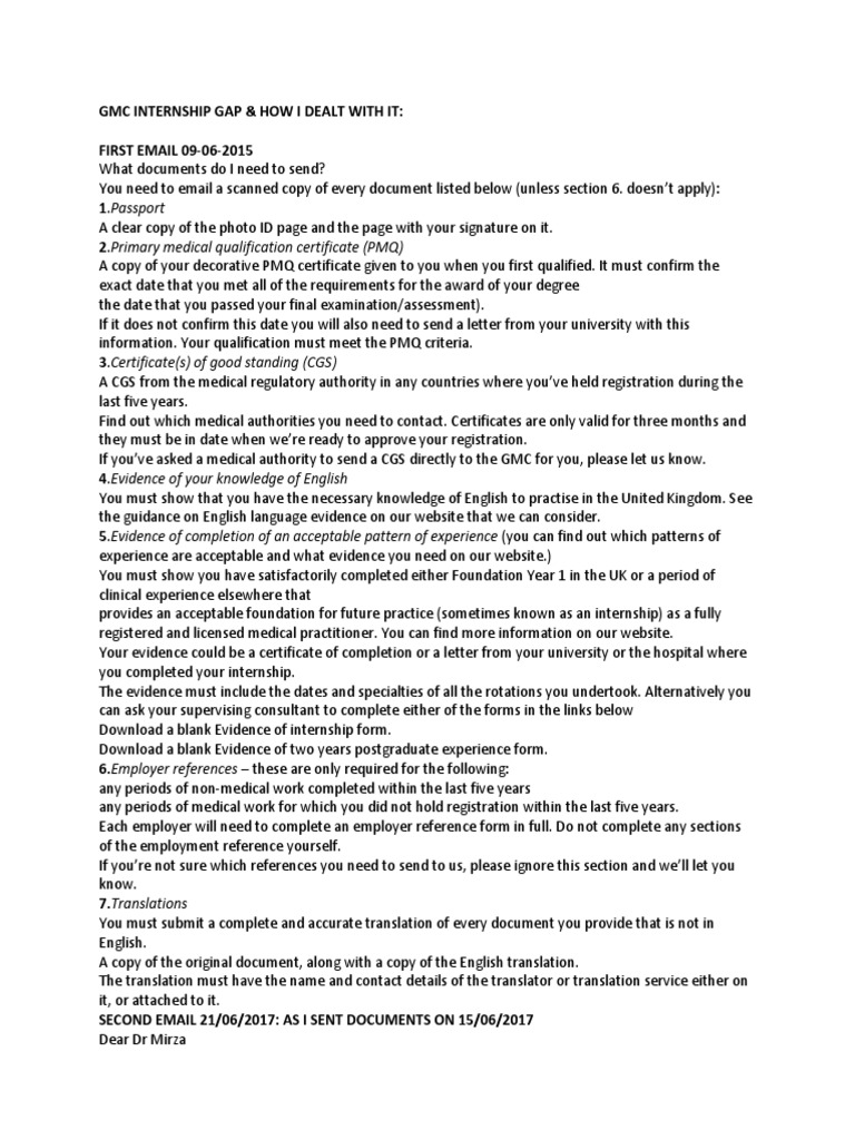 Gmc internship gap full registration journey pdf health sciences