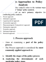 Approaches to Policy Analysis