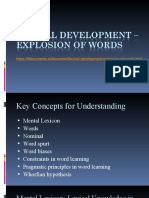 Lexical Development Explosion of Words