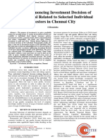 Factors Influencing Investment Decision of The Individual Related To Selected Individual Investors in Chennai City