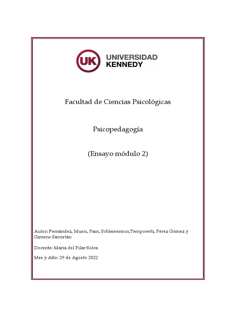 TP Final Modulo 2 | PDF | Aprendizaje | Psicología cognitiva