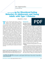 Screening For Disordered Eating Behaviors in Adolescents and Young Adults With Type 1 Diabetes