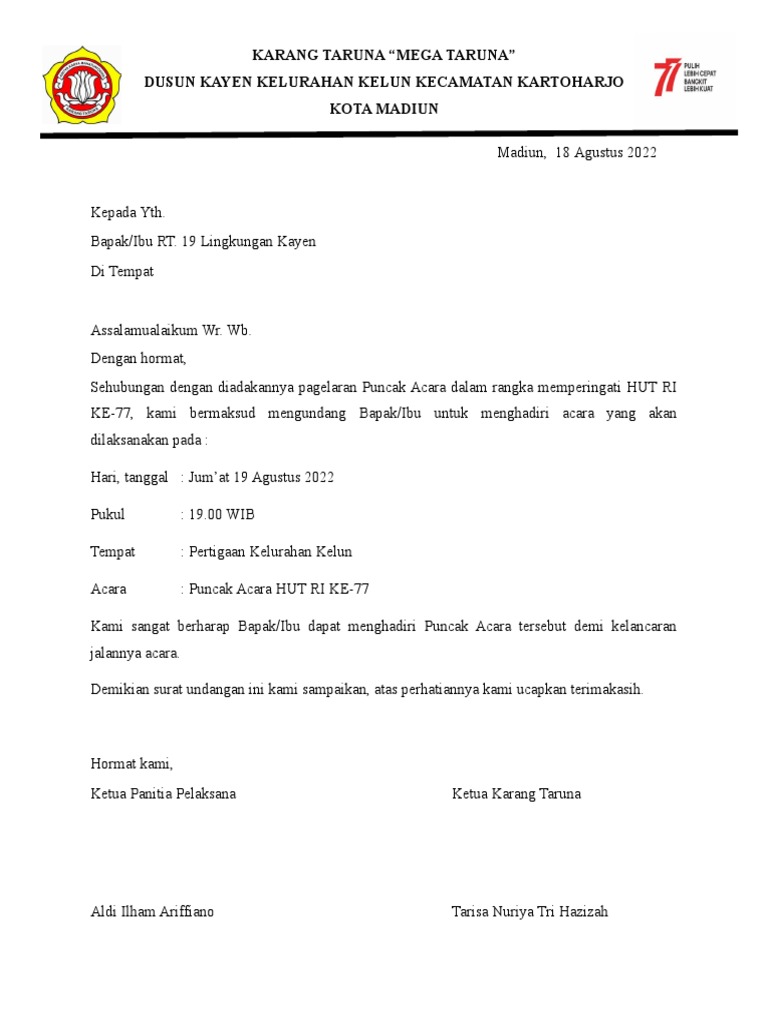 Undangan RT RW | PDF