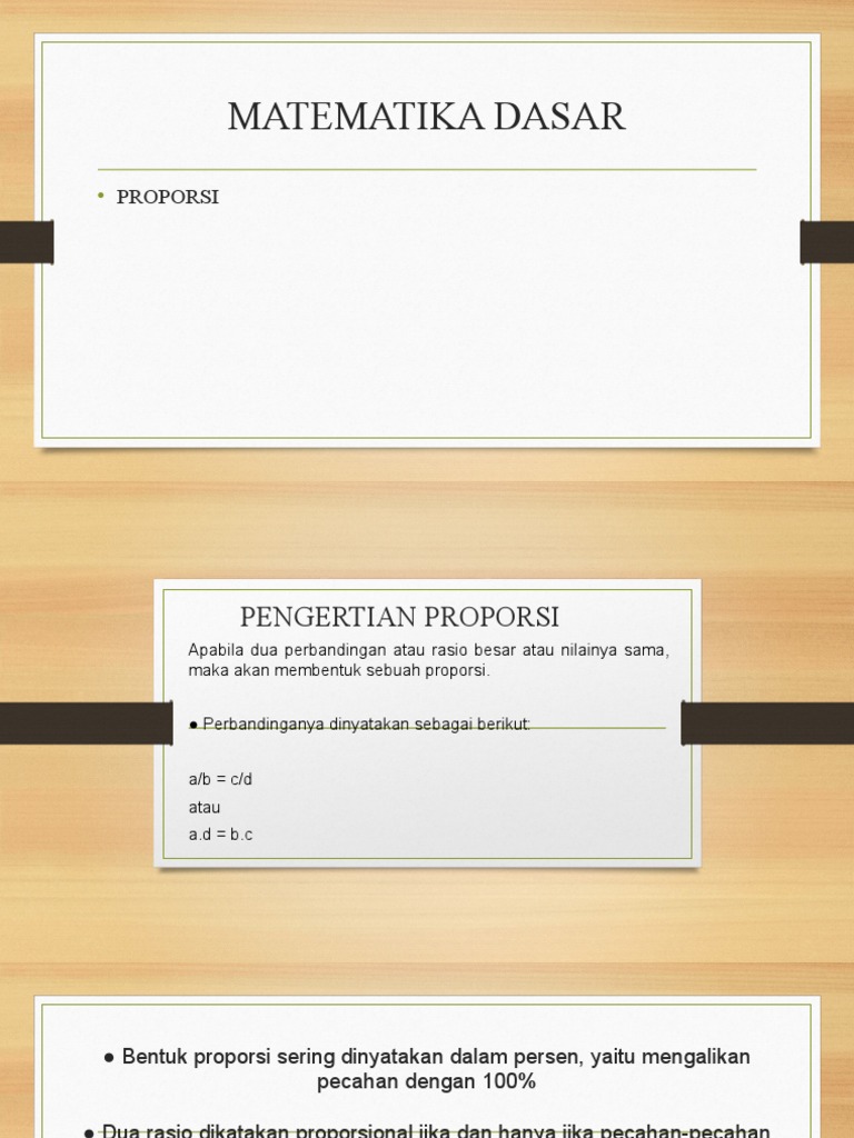 Pengertian dan Contoh Proporsi Matematika | PDF | Sains & Matematika