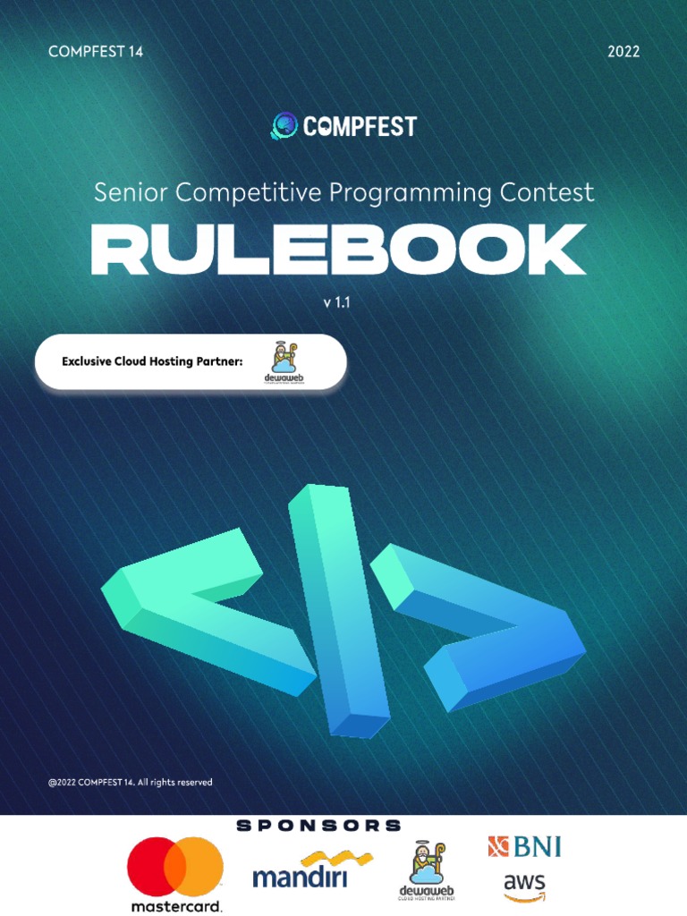 Rulebook Senior Competitive Programming Contest | PDF | Komputer
