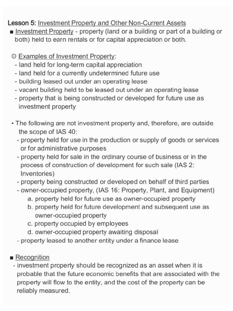INT ACC (Investment Property) | PDF