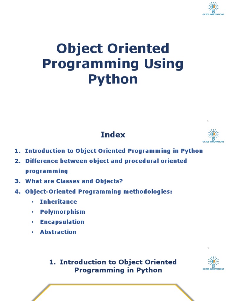 9 - Object Oriented Programming Using Python | PDF | Object Oriented ...