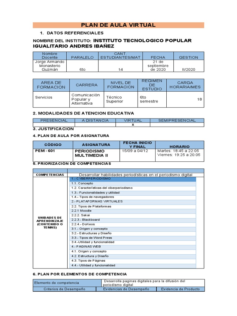 Plan de Aula Virtual PM2 | PDF | Moodle | Cognición