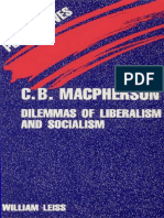 CB Macpherson: Dilemmas of Liberalism and Socialism