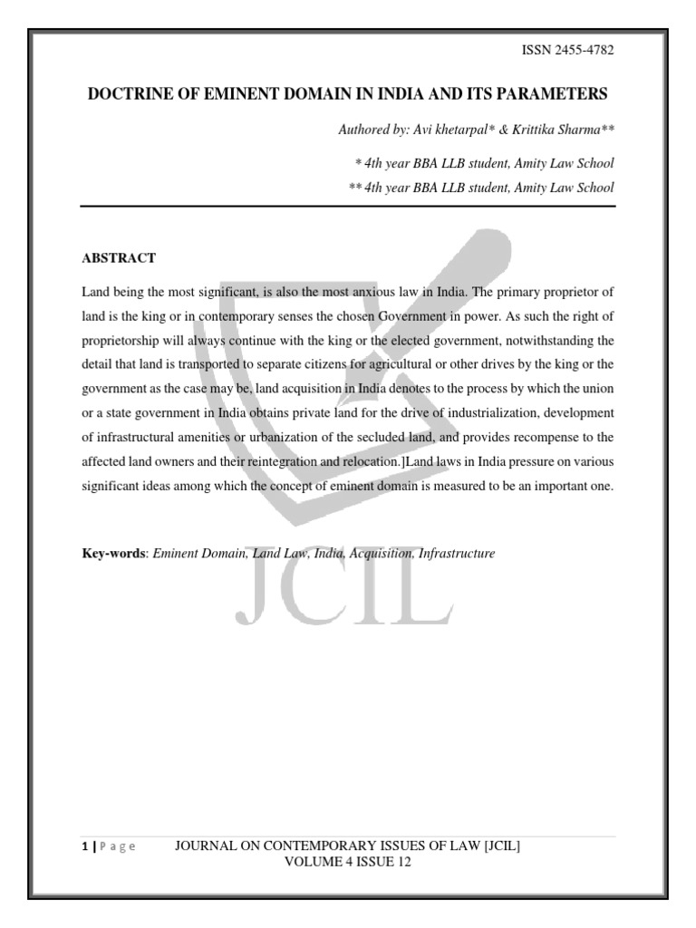 Eminent PDF Eminent Domain Property