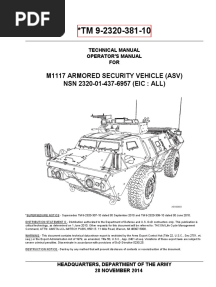 Asv m1117 TM 9 2320 381 10 Operator Technical