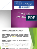 Tipos de Evaluación Si