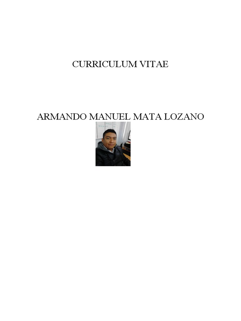 Curriculum Vitae Armando Mata Lozano PDF Business Informática