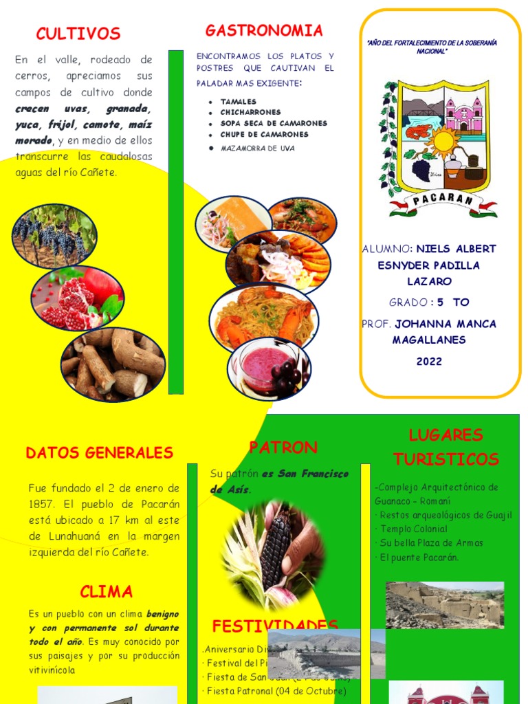 Platos Típicos y Gastronomía de Pacarán | PDF | Comida y bebida ...