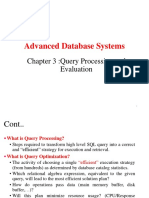 Advanced Database Systems: Chapter 3:query Processing and Evaluation