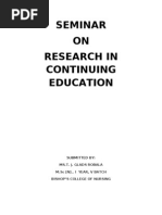 Download Research in Continuing Education Seminar Typed Content by Ize C Viji SN59036287 doc pdf