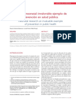 Pesquisa Neonatal: Invalorable Ejemplo de Prevención en Salud Pública