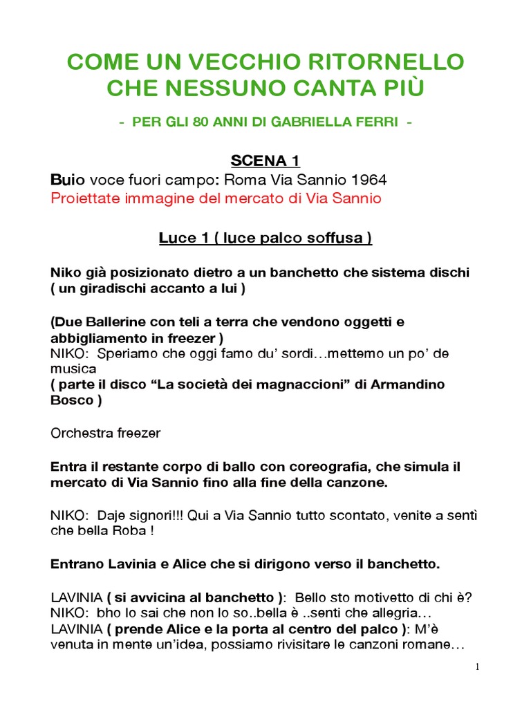 Nuova Stesura PDF Come Un Vecchio Ritornello Che Nessuno Canta Pi PDF