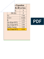 Bearing Capacity From SPT Bowles Equation