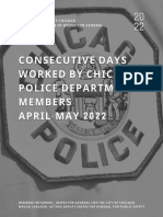 Consecutive Days Worked by Chicago Police Department Members April - May 2022