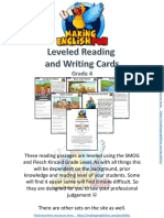 Reading and Writing Comprehension Cards Grade 4