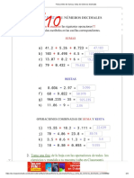 Suma y Resta de Números Decimales