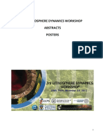 Lithosphere Dynamics Workshop Abstracts and Posters