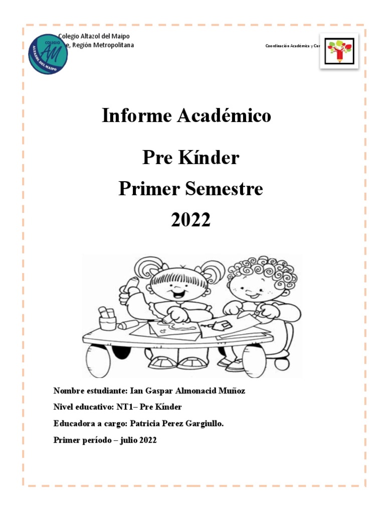 Formato Informe Primer Semestre 2022 | PDF | Evaluación | Aprendizaje