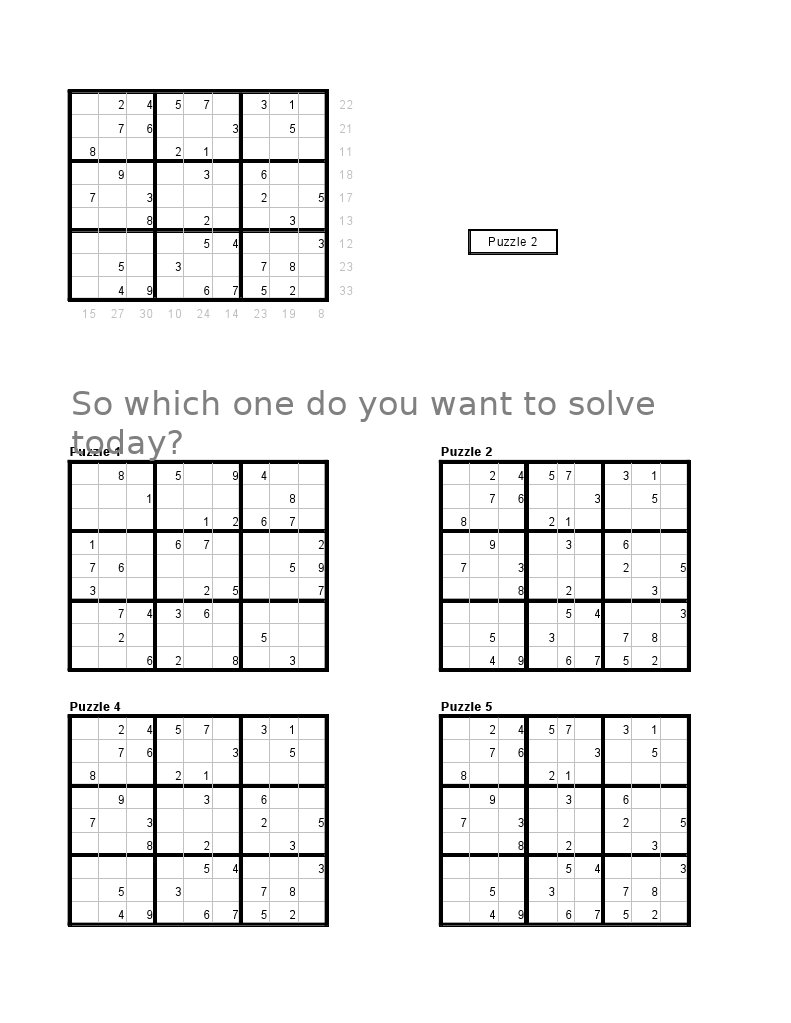 Sudoku Puzzle Solver Excel With Algorithm Logic and Brute Force | PDF ...