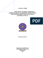 Laporan Akhir Final Pengaruh Motivasi Kerja Terhadap Kinerja Karyawan Di Hotel Four Star Renon
