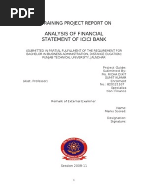 project report on icici bank balance sheet banks scribd