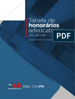 Tabela de honorários advocatícios da OAB/MS (2021-2022