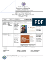 Kaypian National High School Weekly Home Learning Plan for Bread and Pastry Production