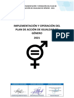 1.3 Implementación y Operación Del Plan de Acción de Igualdad de Género