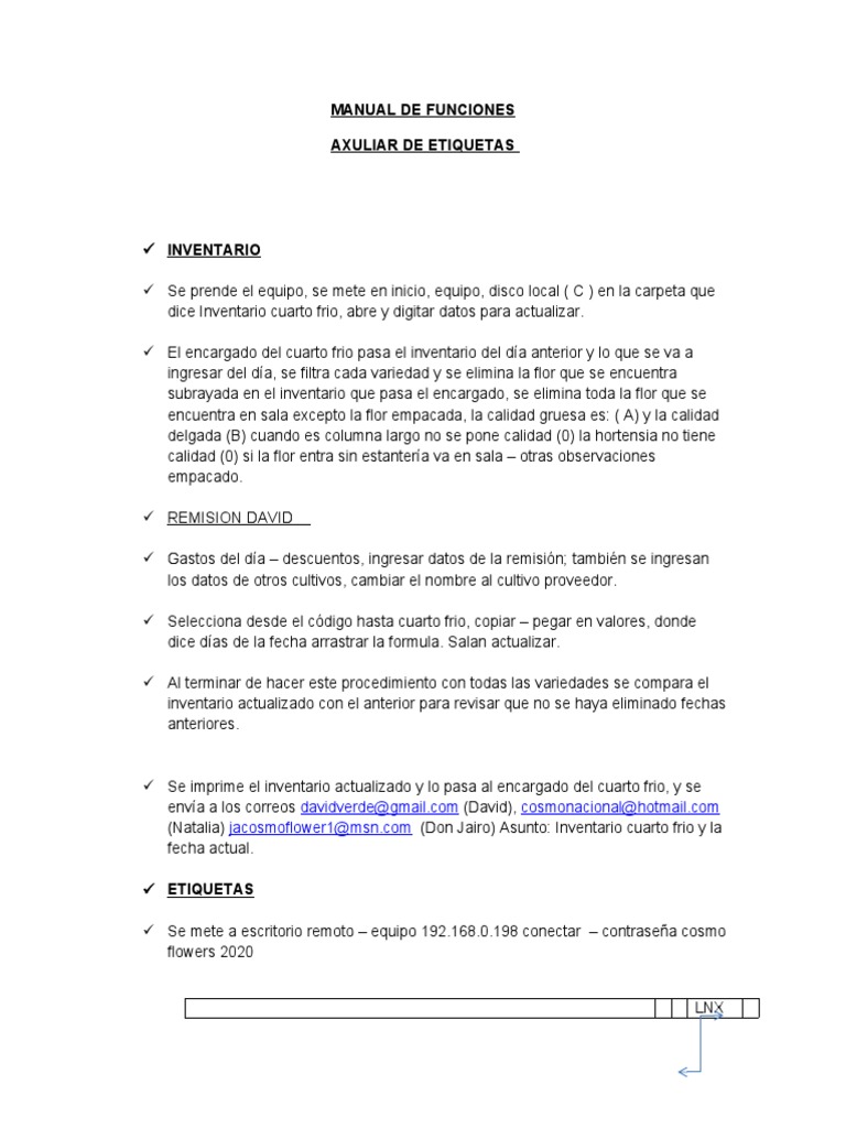 Manual de Funciones | PDF | Informática | Software
