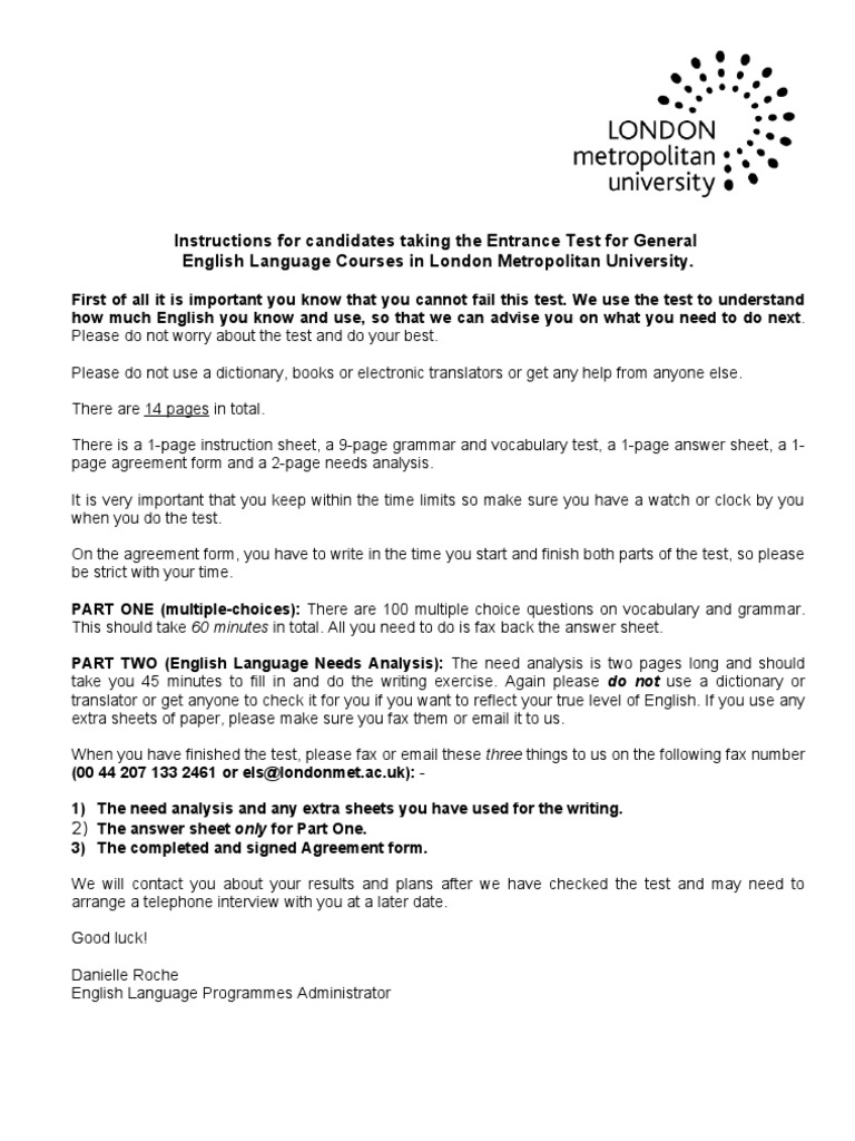 General English Test (Online) Email Version | PDF | International English  Language Testing System | Languages