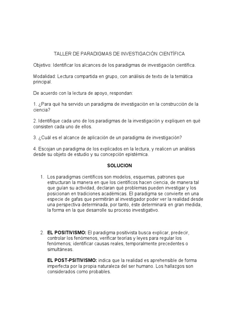 Paradigmas en Investigación Científica | PDF | Paradigma | Teoría