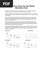 Kunci Dasar Gitar Lengkap untuk Pemula | PDF