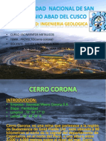 Proyecto Cerro Corona: Yacimiento porfídico de Au-Cu en Cajamarca
