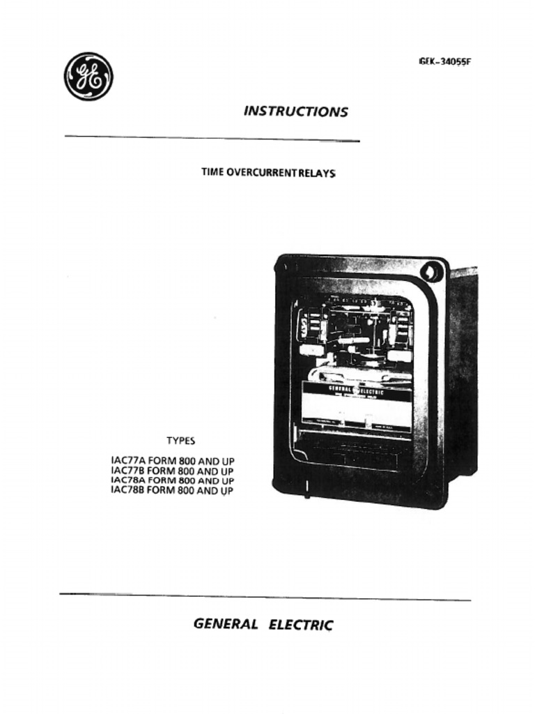 GE IAC Relay Types and Specifications | PDF | Relay | Series And ...