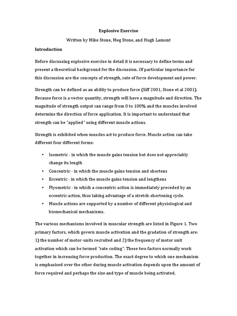 Defining Explosive Strength Training | PDF | Career & Growth | Science ...