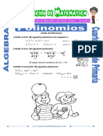 Ejercicios de Grado de Polinomios para Cuarto de Primaria