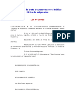 Ley 28950 - Ley Contra La Trata de Personas y El Tráfico Ilícito de Migrantes