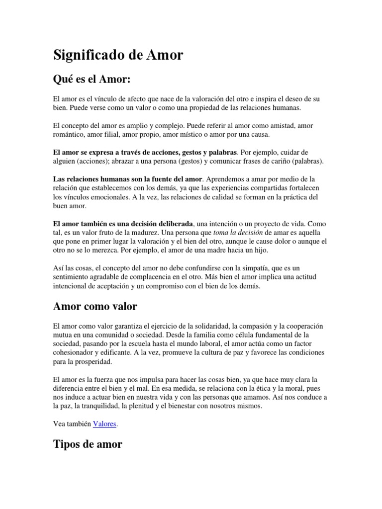 Que Es El Amor | PDF | Amor | Romance (amor)