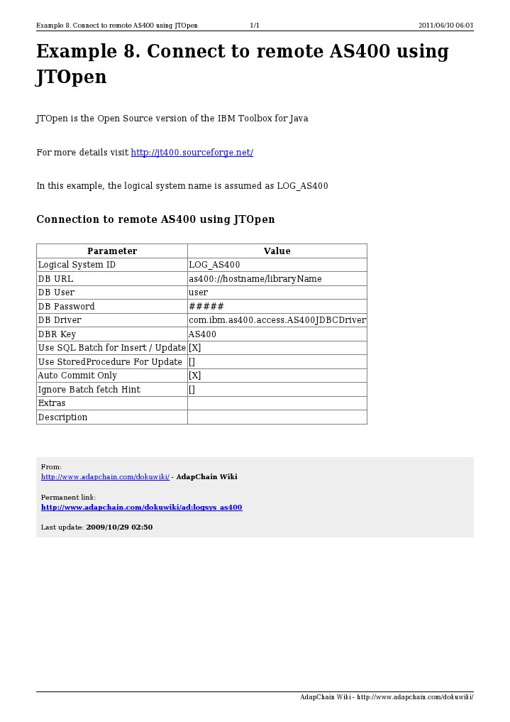 AS400 Connection Example with JTOpen | PDF