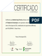Certificado Organizador - Johnatha Araujo Ferreira