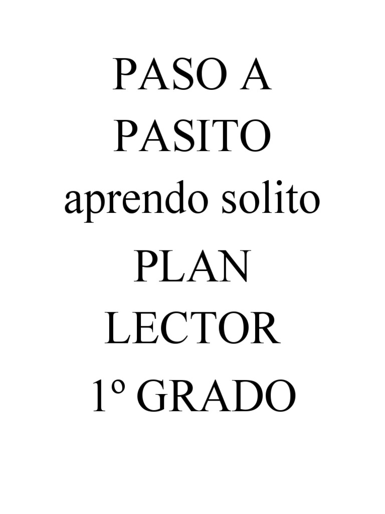 Plan Lector 1° Grado | PDF | Cognición | Aprendizaje