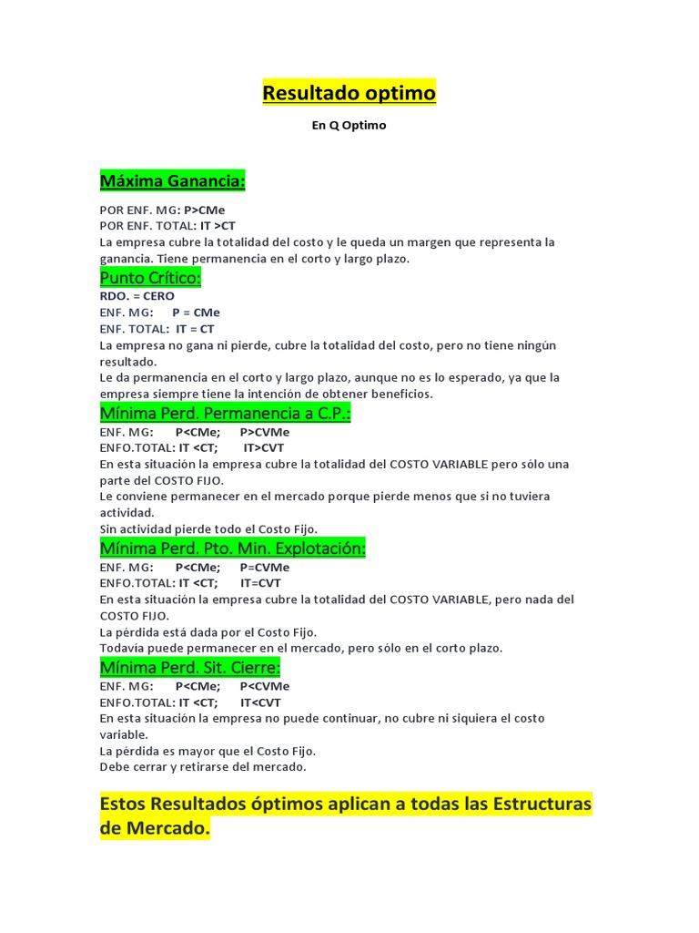 Resultado Optimo (En Q Optima) PDF